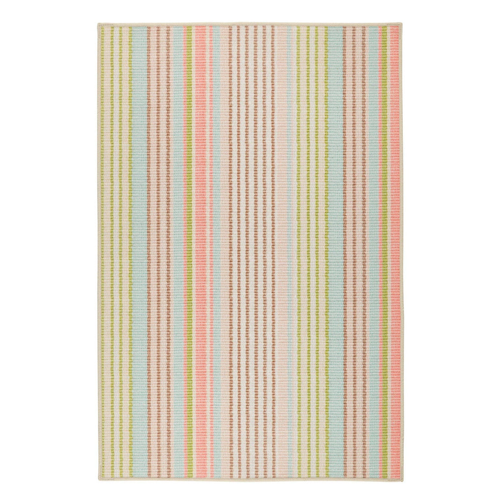 Ana Ticking Machine Washable Rug | Aqua: 2' x 3'
