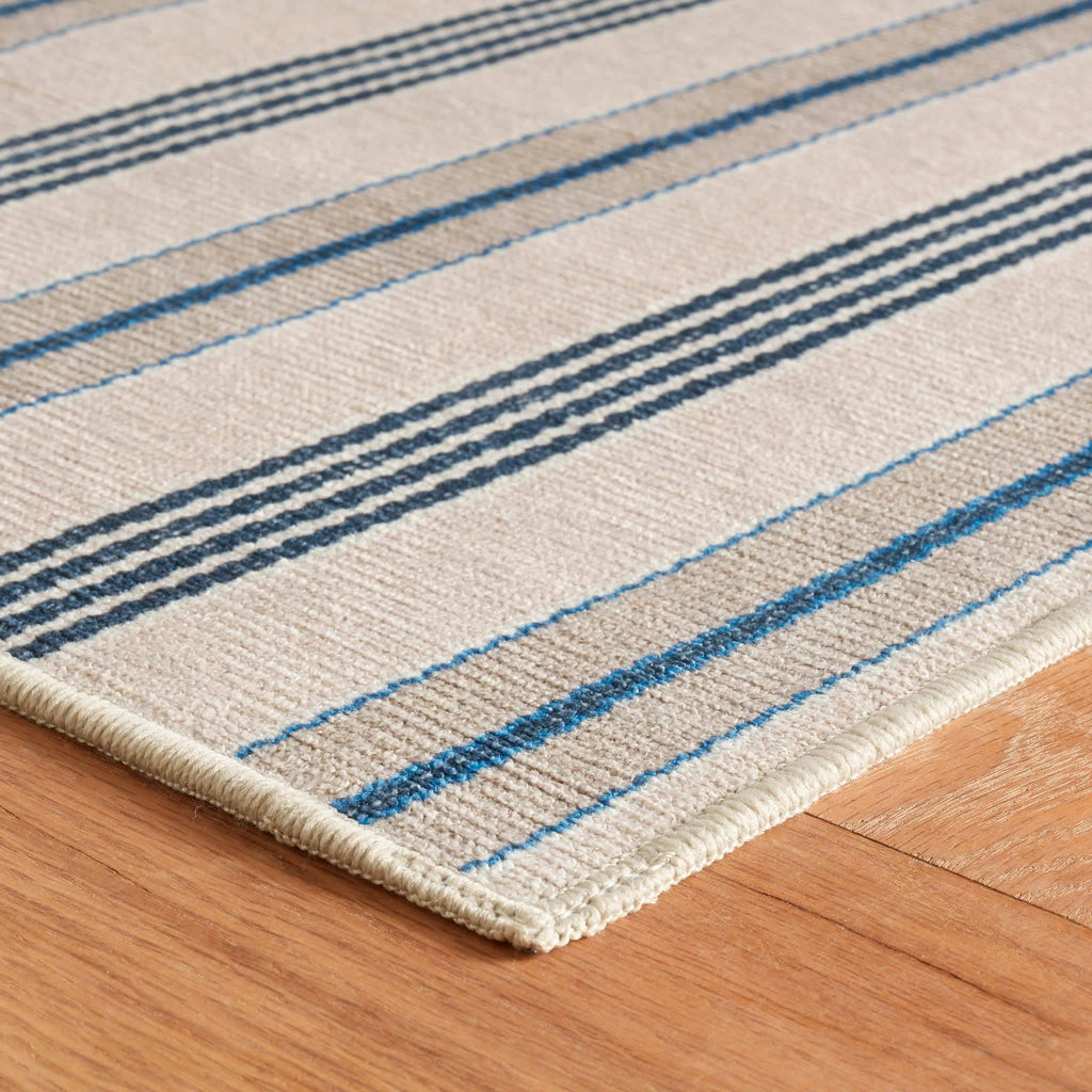 Nimes Ticking Machine Washable Rug | Neutral: 2' x 3'