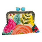 Kiki & Syds ON THE GO Credit Card Clutch - Joliet Rose Cream: Hot Pink
