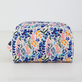 Canvas Cosmetic Case Makeup Bag: Bluebonnet Bloom