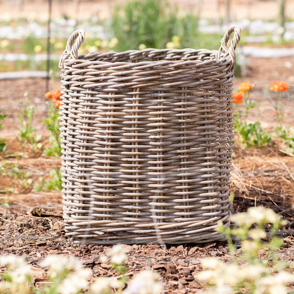 Rattan Kikko Basket: One size - 18 ½" H
