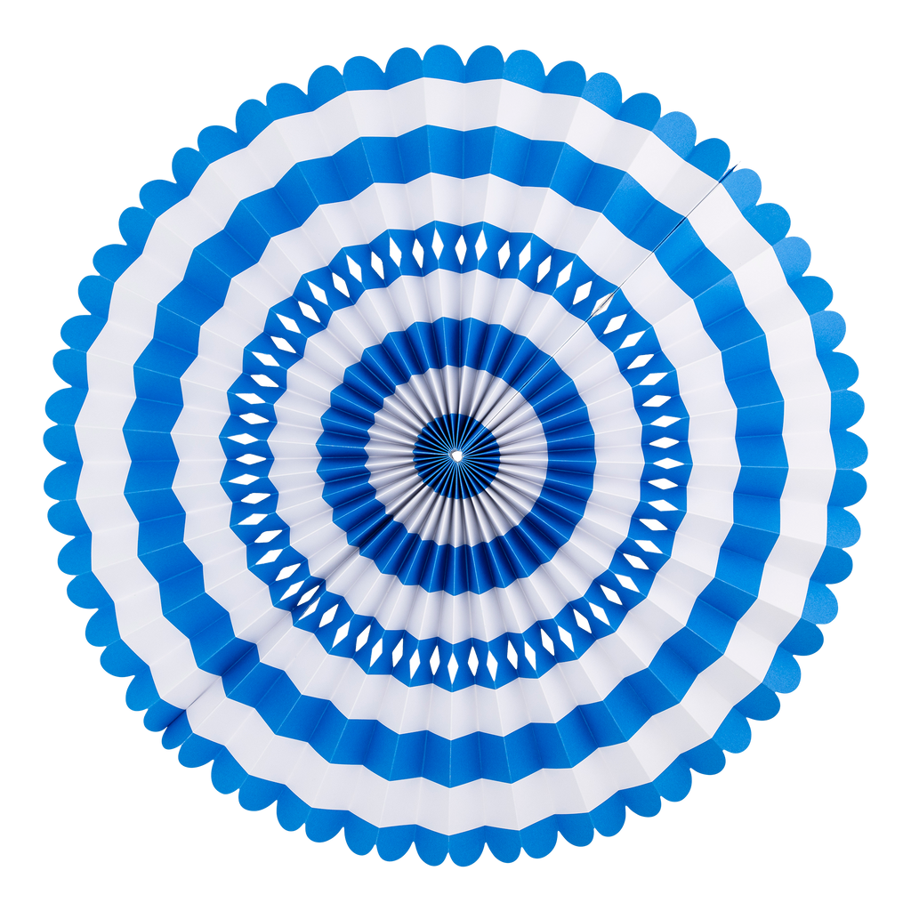 PLFN04 - Blue and White Party Fan Set