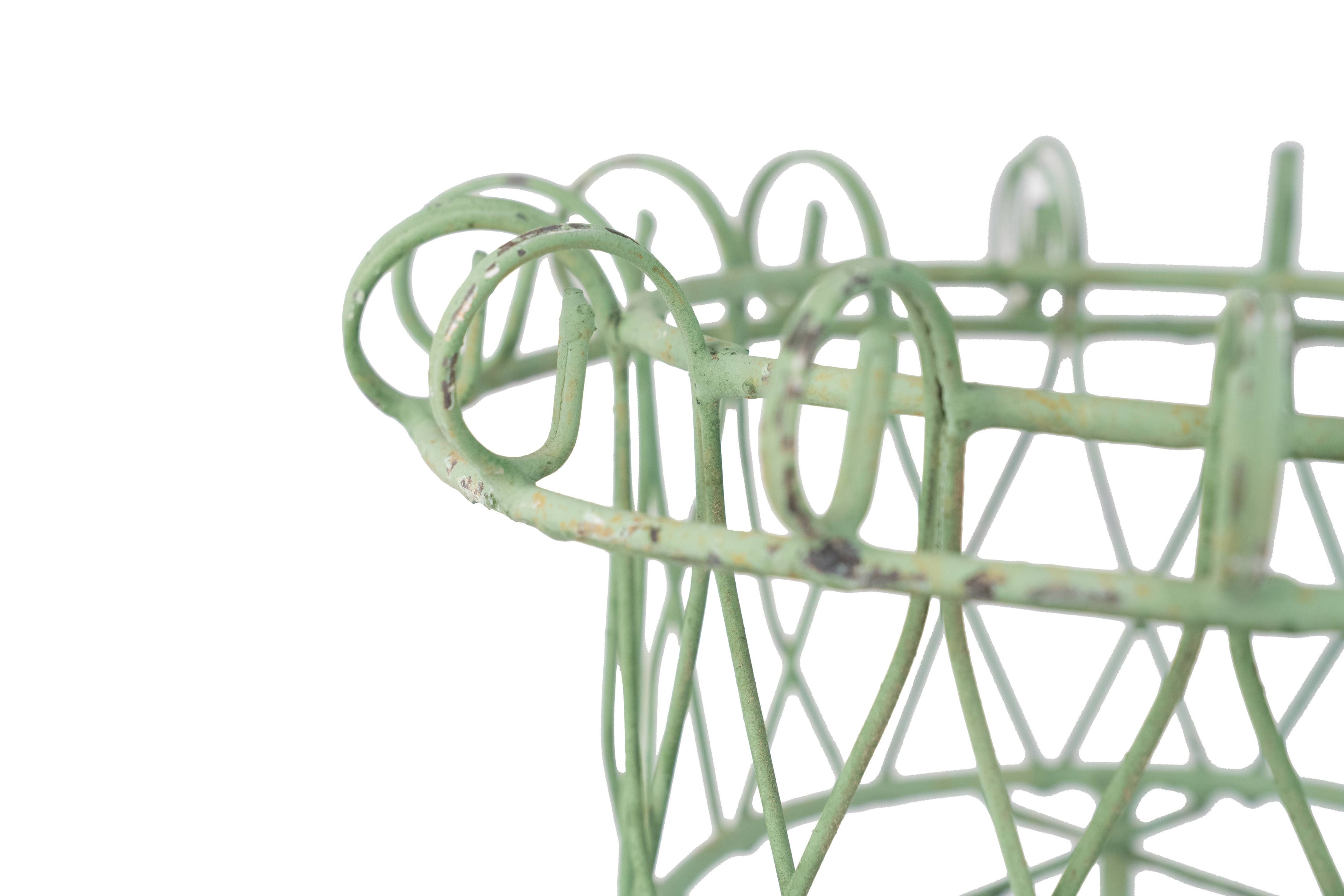 Metal Planter Basket-Green-12x15H-Willard