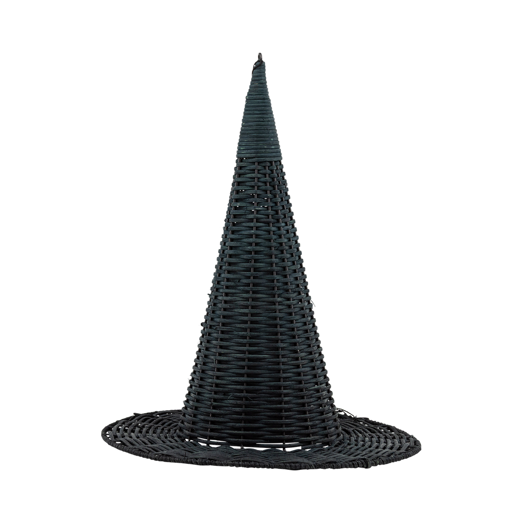 HAL1341 - Natural Rattan Witch Hat - 18"