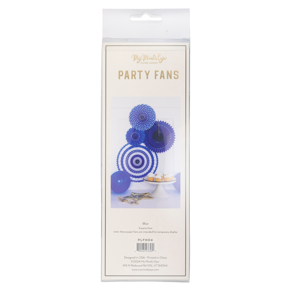 PLFN04 - Blue and White Party Fan Set