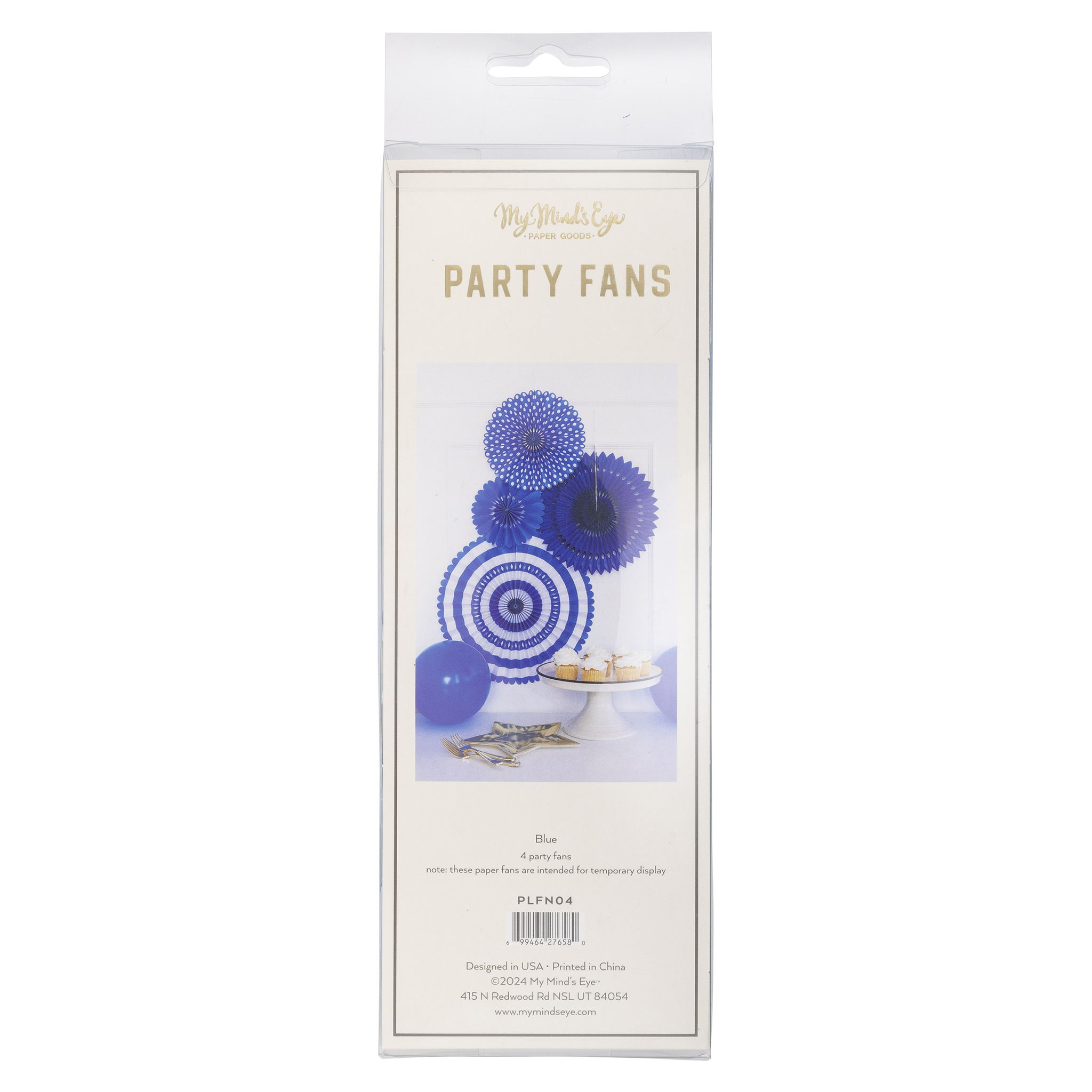 PLFN04 - Blue and White Party Fan Set