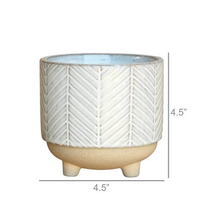 Ramos Chevron Cachepot, Stoneware - 4