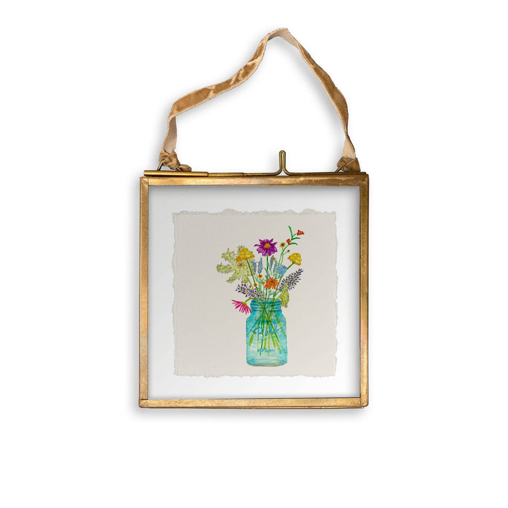 Wildflowers in a Mason Jar: Dishtowel