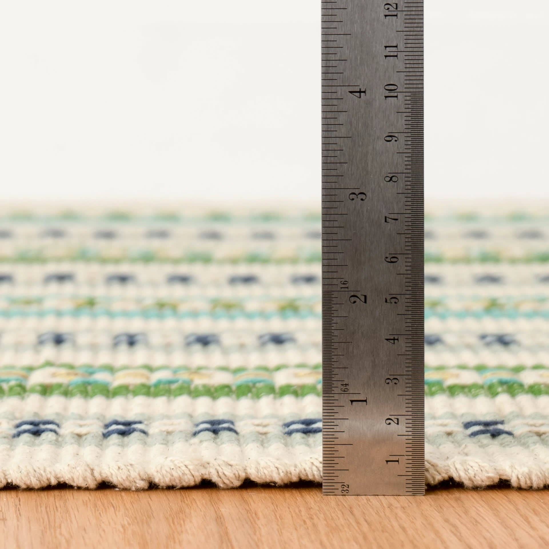 Long Slade Handwoven Cotton Rug | Teal: 2' x 3'