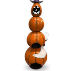 Metal Jack O Lantern Stack w/ Ghost 40" | Halloween Decor