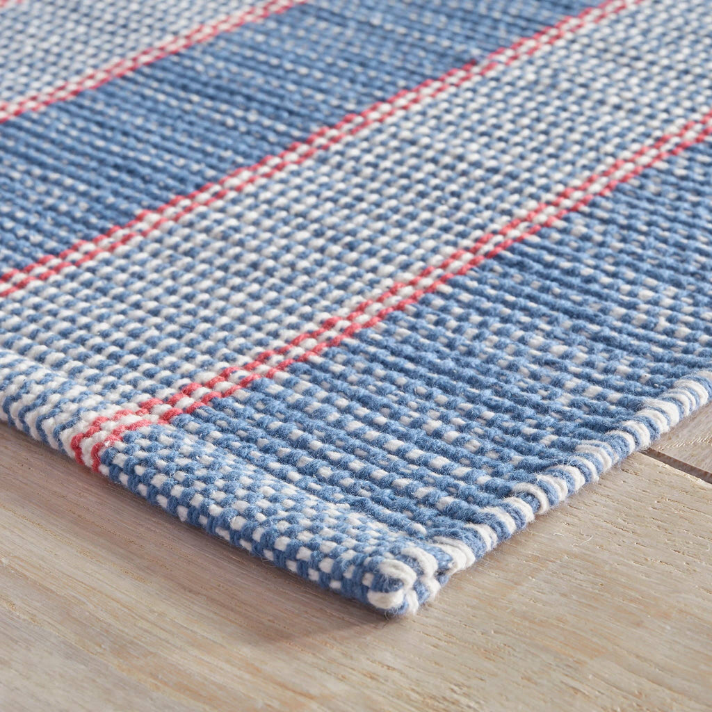 Hillsgrove Stripe Handwoven Cotton Rug | Denim: 2' x 3'