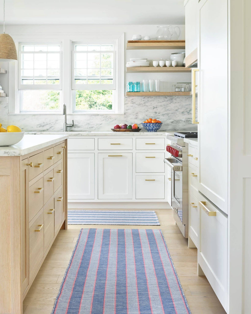 Hillsgrove Stripe Handwoven Cotton Rug | Denim: 2' x 3'