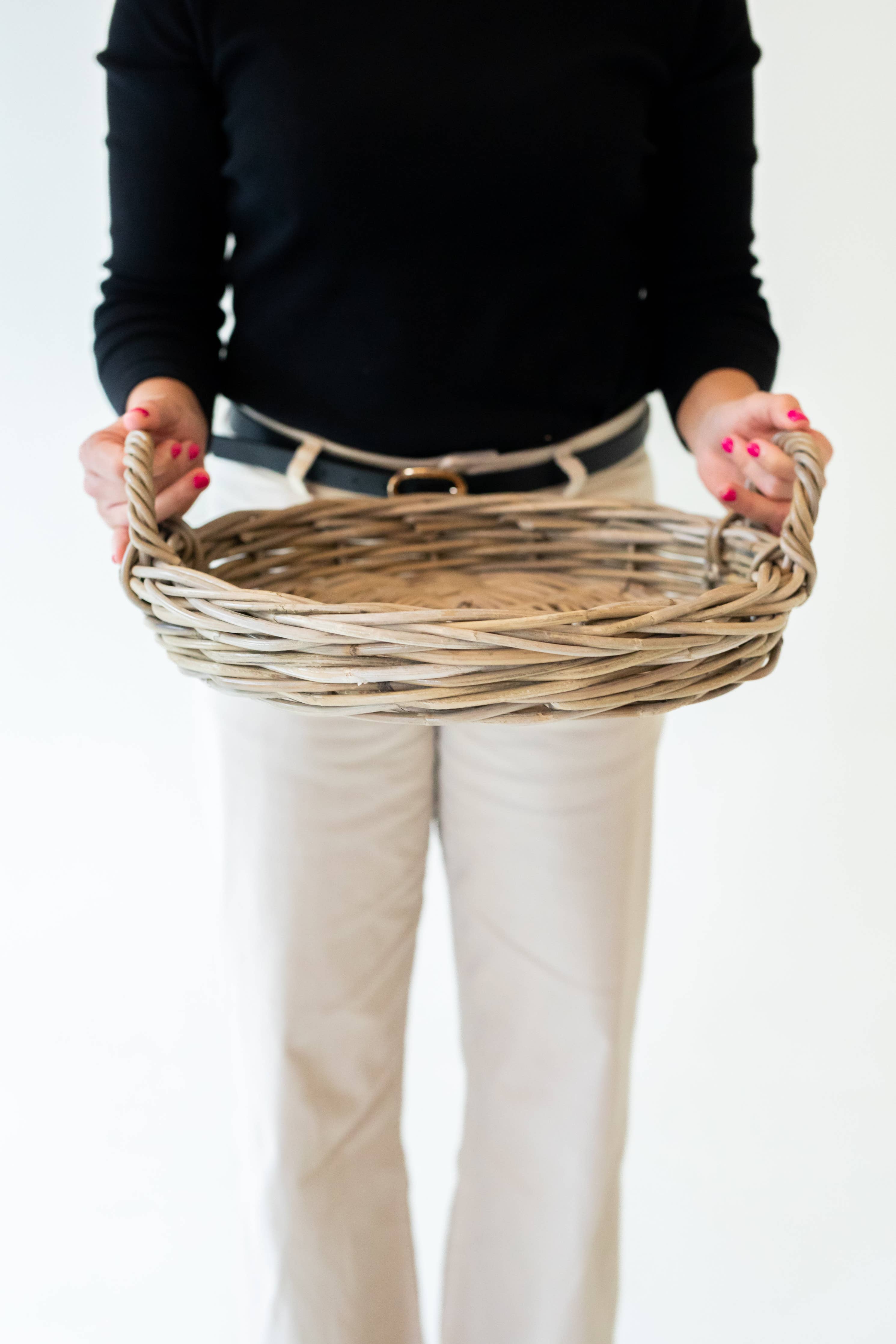Rattan Round Tray: Small - 14" D