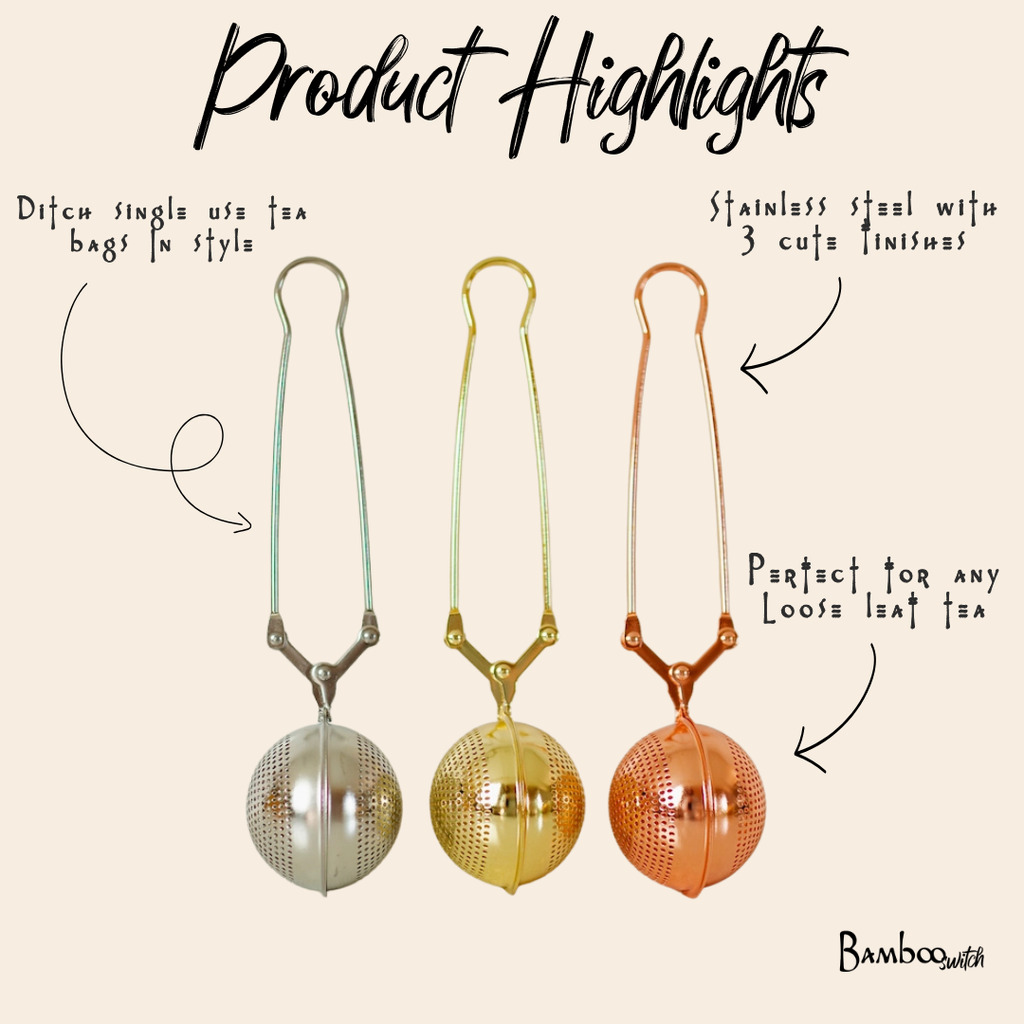 Stainless Steel Tea Strainer | Earth Day Bestseller: Gold
