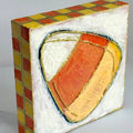 Halloween Candy Corn Textured Handpainted Wood Block Art