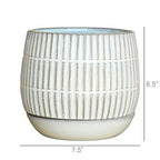 Ramos Linear Cachepot with Saucer, Stoneware - 6