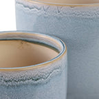 4" Ceramic Reactive Glazed Planters  Blue