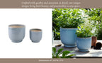 4" Ceramic Reactive Glazed Planters  Blue