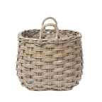 Rattan Rounded Oval Storage Basket: Large - 19" H with Handles