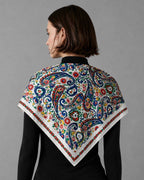 WLQS524 Paisley Print Square Scarf: White