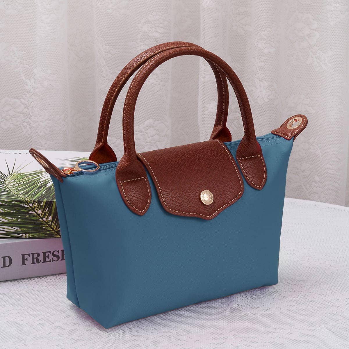 HM782 Britney Nylon Double Handle Crossbody Bag: Kelly Green