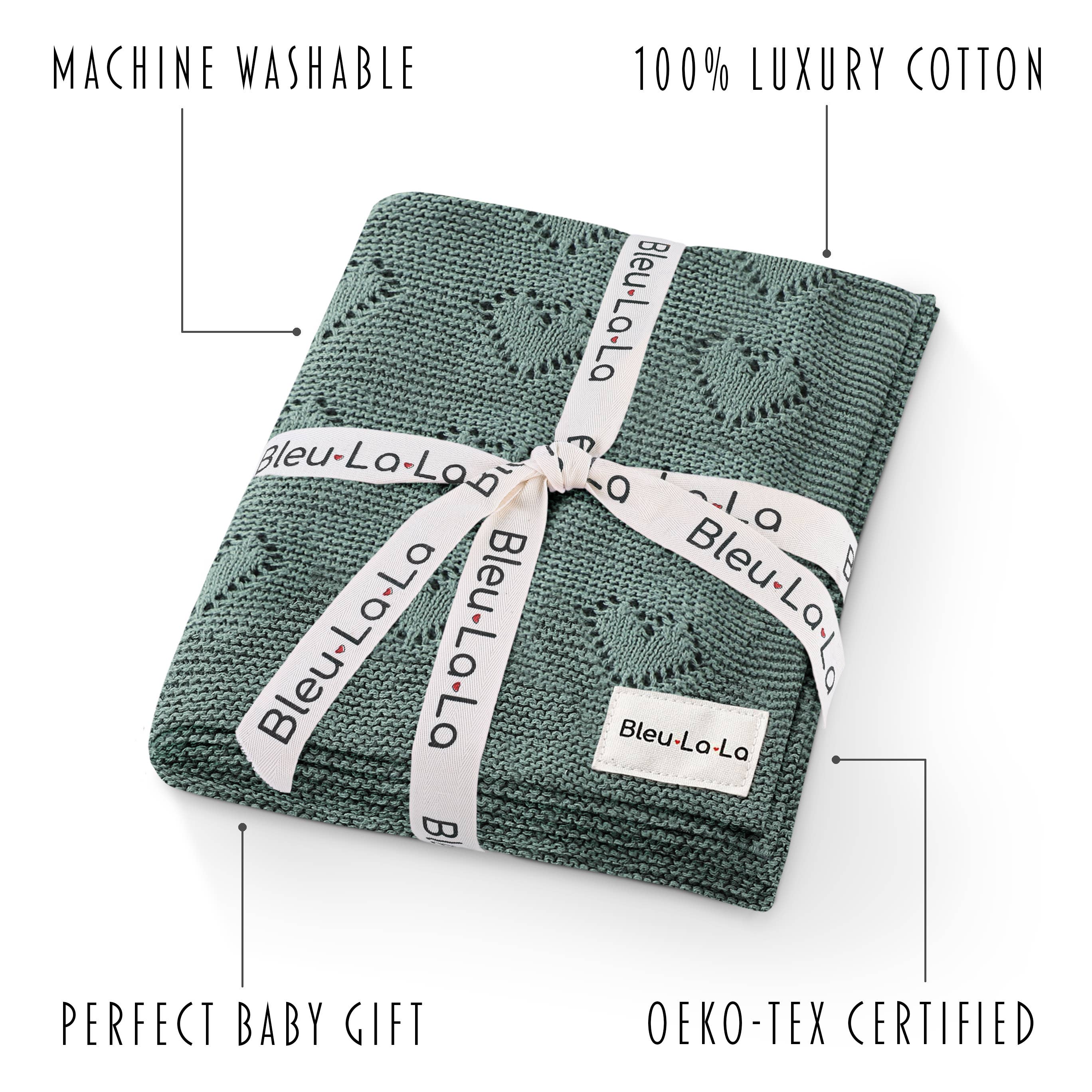 Baby Blanket - Heart: Baby Blue