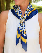 Meredith Spotted Scarf Medium NAVY GOLD: Default