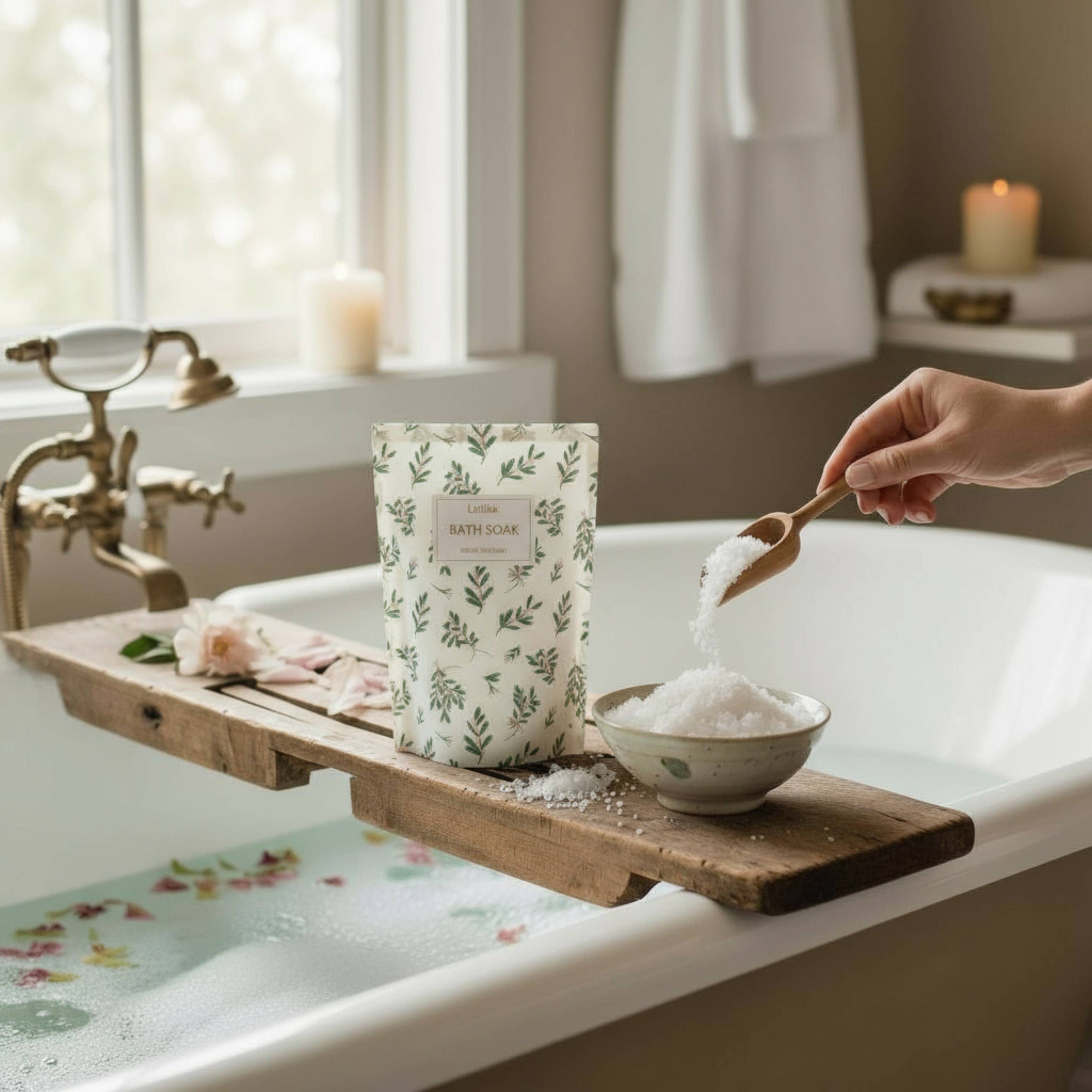 Holly 🌿 Holiday Bath Salt with elegant christmas design