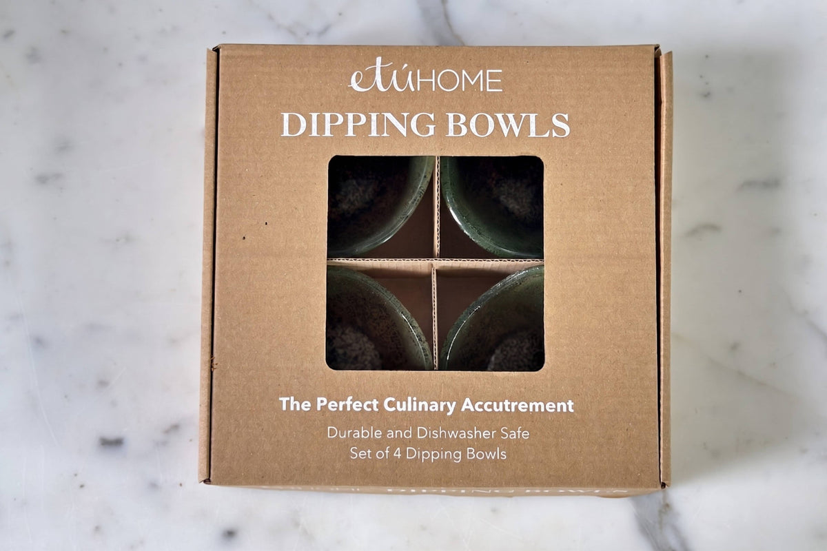 Glass Dipping Bowls, Set of 4, Spruce Green