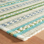Long Slade Handwoven Cotton Rug | Teal: 2' x 3'