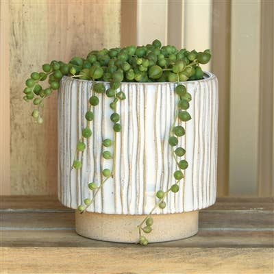 Ramos Vertical Stripe Cachepot, Stoneware - 4